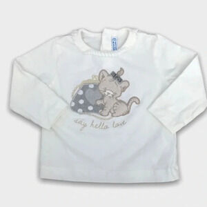 4/$20🥳 White Long Sleeve Fuzzy Cat  Shirt